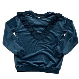 Tea Collection 10 Velour Ruffle Tunic Top